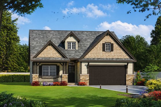 Exterior - Front Elevation 3 for Craftsman House Plan #20-2254 - 4 bed, 3.5 bath