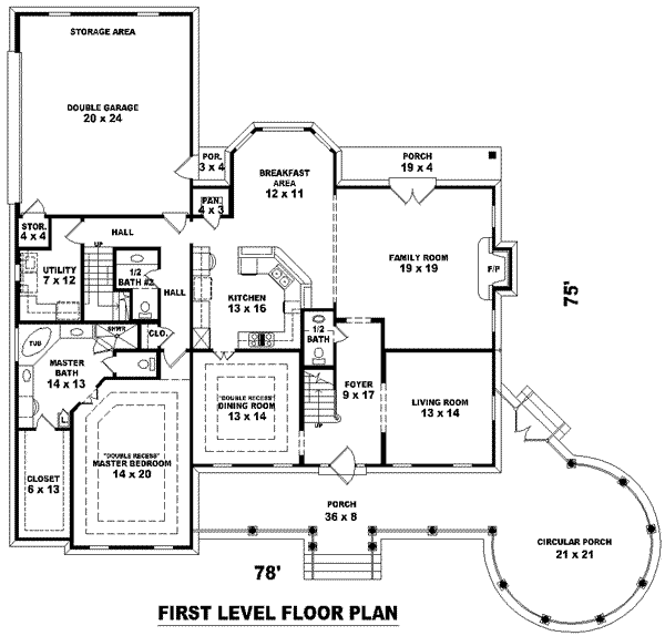 Traditional Floor Plan - Main Floor Plan #81-1152