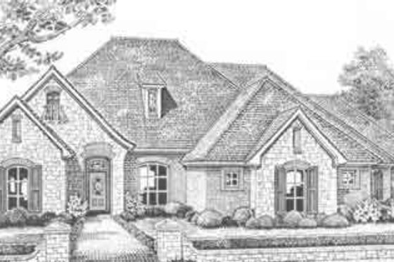 Exterior - Front Elevation for European House Plan #310-360 - 4 bed, 3 bath