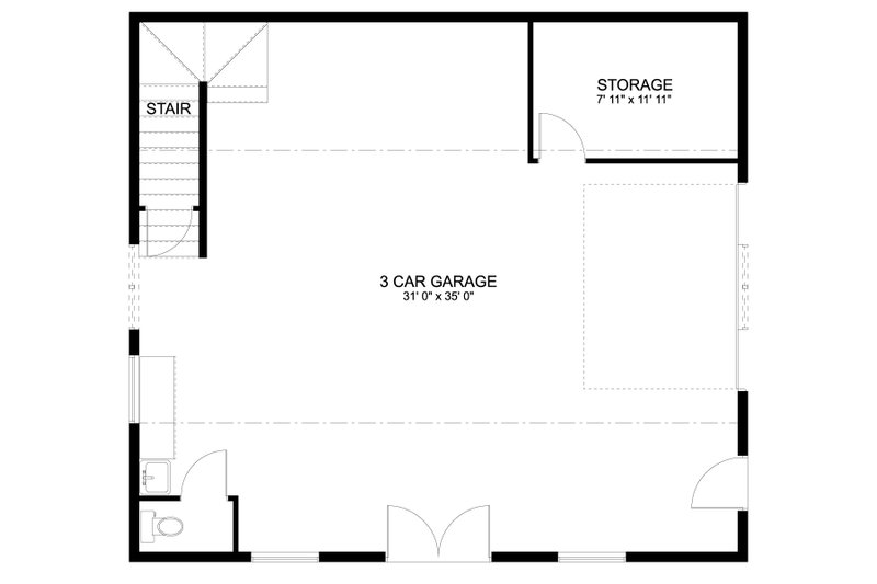 Architectural House Design - Floor Plan - Main Floor for Traditional House Plan #1060-86, 0.5 bath