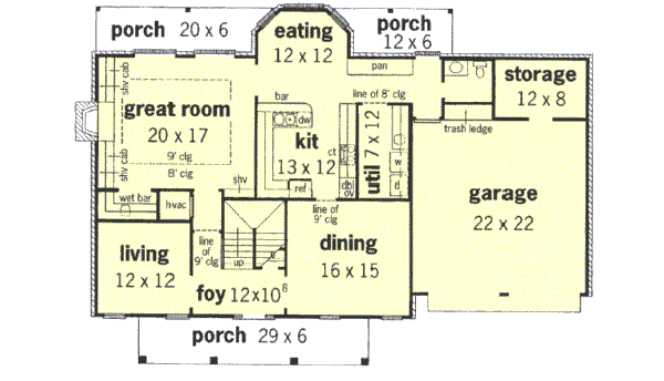 Southern Floor Plan - Main Floor Plan #16-228