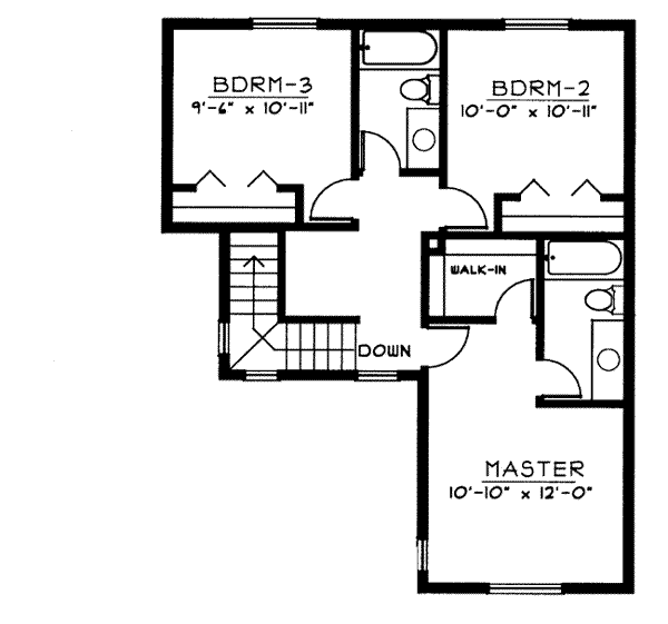 Home Plan - Craftsman Floor Plan - Upper Floor Plan #96-206