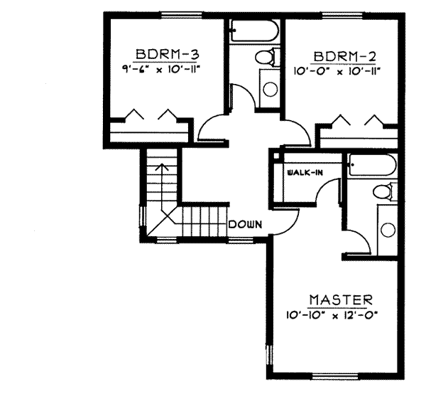 Architectural House Design - Craftsman Floor Plan - Upper Floor Plan #96-206