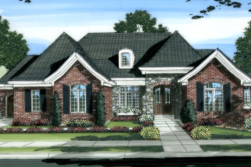 Architectural House Design - European Exterior - Front Elevation Plan #46-444