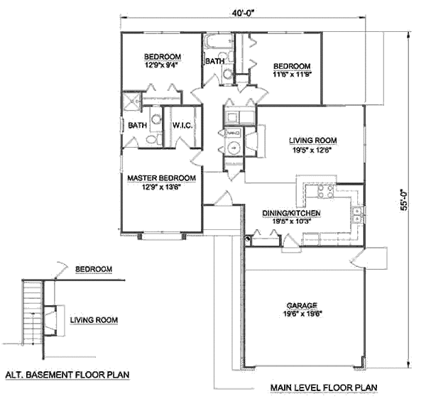 Ranch Floor Plan - Main Floor Plan #116-157