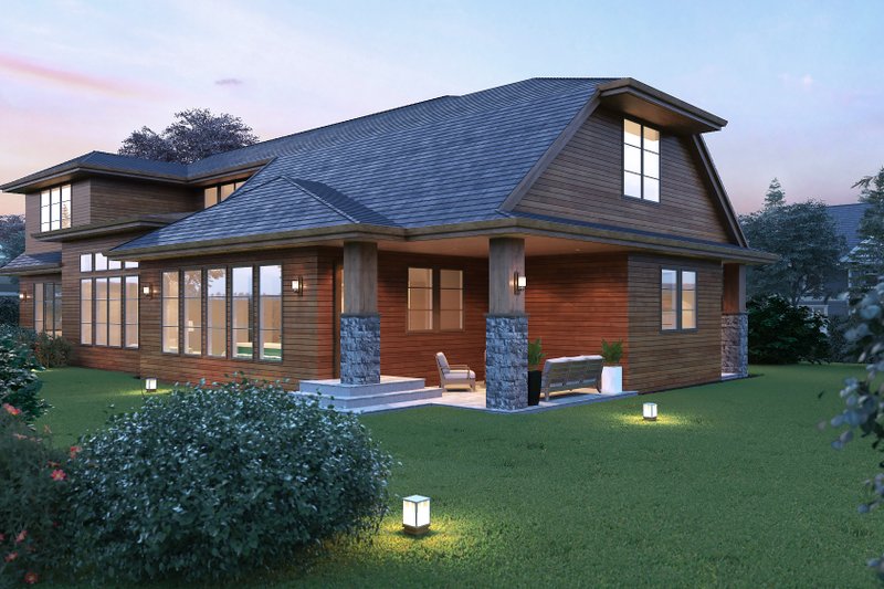 House Plan Design - Exterior - Other Elevation 1 for Modern House Plan #1066-53 - 4 bed, 3.5 bath