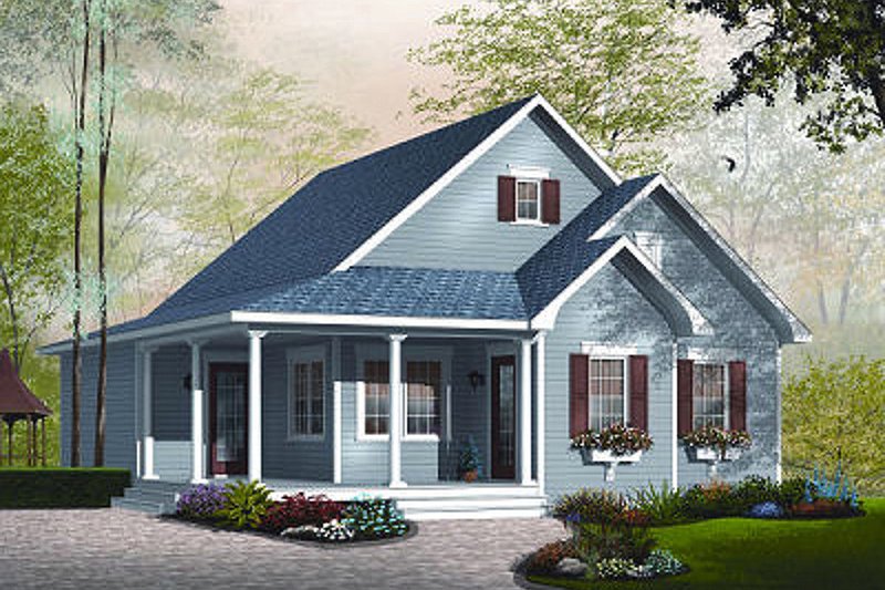 Dream House Plan - Exterior - Front Elevation 3 for Country House Plan #23-778 - 2 bed, 1 bath