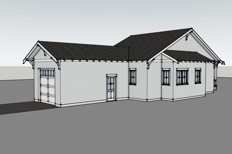 Architectural House Design - Exterior - Other Elevation 2 for Bungalow House Plan #1105-18 - 2 bed, 1 bath