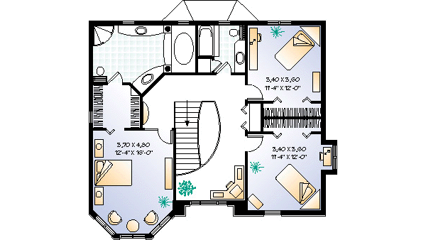 House Plan Design - European Floor Plan - Upper Floor Plan #23-275