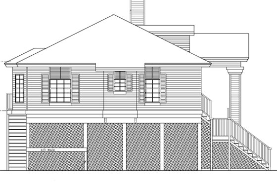 Exterior - Other Elevation for Country House Plan #115-127 - 3 bed, 2 bath