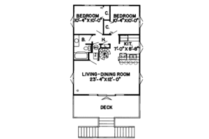 Floor Plan - Main Floor for Bungalow House Plan #312-761 - 4 bed, 1 bath