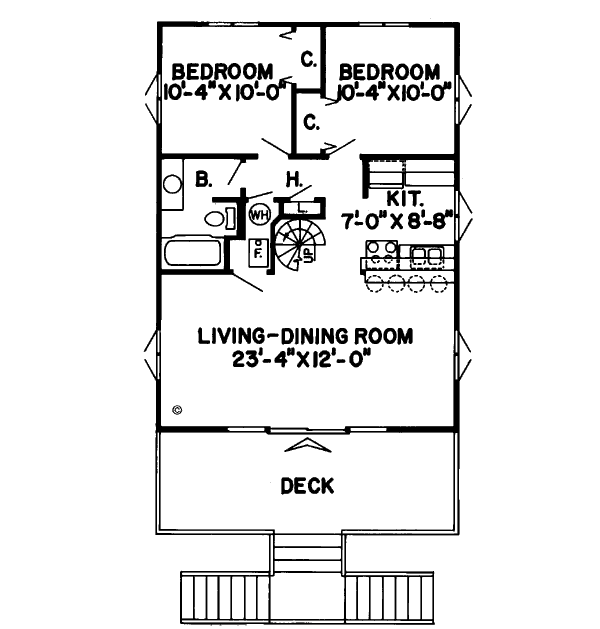 Bungalow Floor Plan - Main Floor Plan #312-761