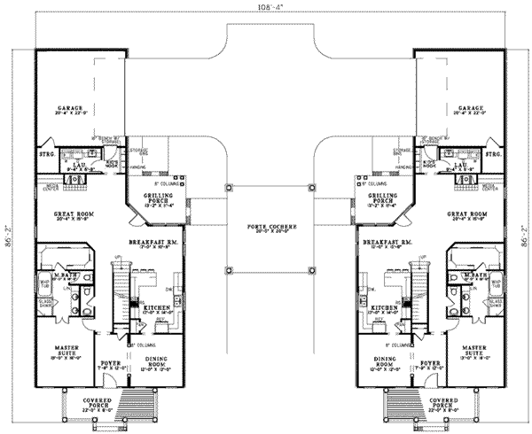 House Blueprint - Southern Floor Plan - Main Floor Plan #17-2209