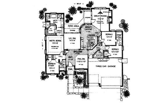 Floor Plan - Main Floor for European House Plan #310-817 - 4 bed, 3 bath