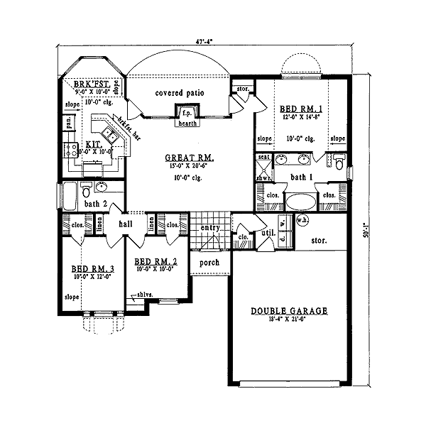 Dream House Plan - Traditional Floor Plan - Main Floor Plan #42-340