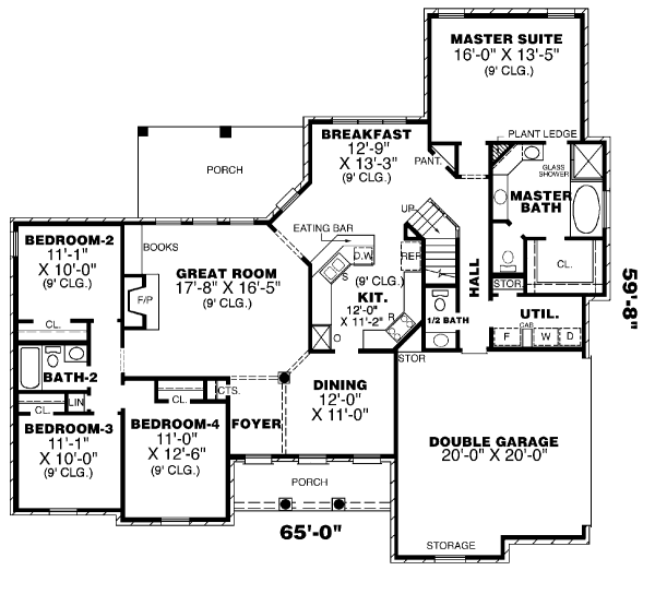 House Blueprint - European Floor Plan - Main Floor Plan #34-112