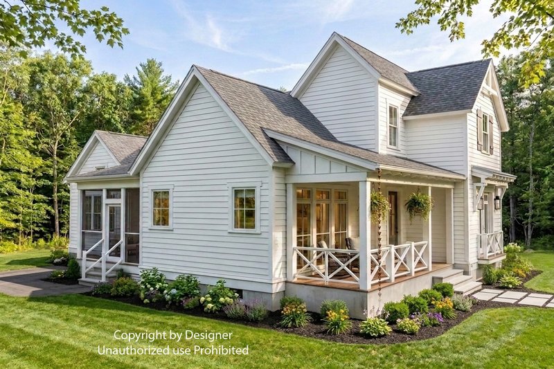 Architectural House Design - Exterior - Front Elevation 5 for Farmhouse House Plan #51-1549 - 4 bed, 3.5 bath