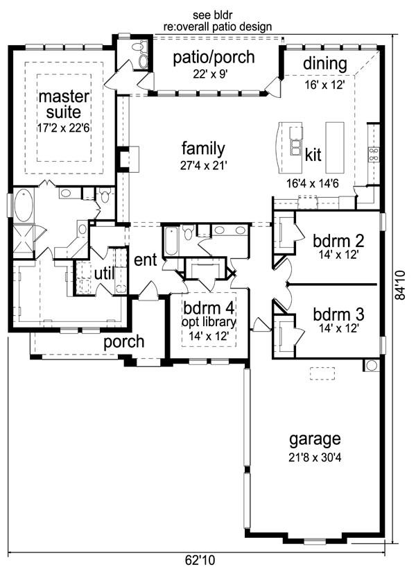 Architectural House Design - European Floor Plan - Main Floor Plan #84-574