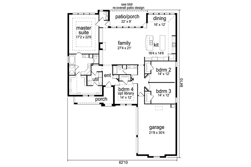 House Plan Design - European Floor Plan - Main Floor Plan #84-574