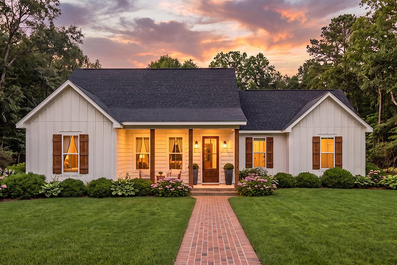 Home Plan - Exterior - Front Elevation 3 for Farmhouse House Plan #406-9667 - 3 bed, 2 bath