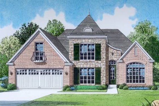 Exterior - Front Elevation for European House Plan #424-146 - 4 bed, 3 bath