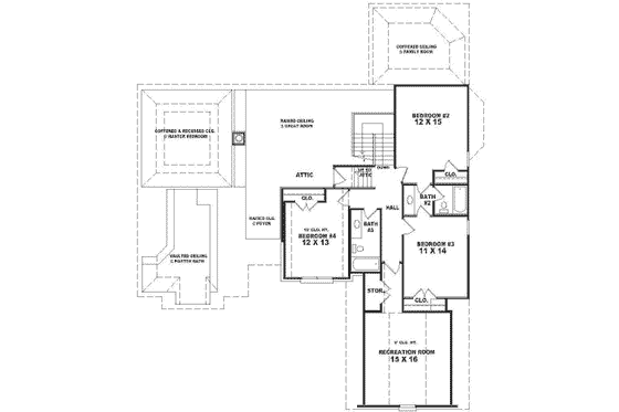 Floor Plan - Upper Floor for Traditional House Plan #81-342 - 4 bed, 3.5 bath