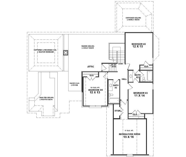 Floor Plan - Upper Floor for Traditional House Plan #81-342 - 4 bed, 3.5 bath