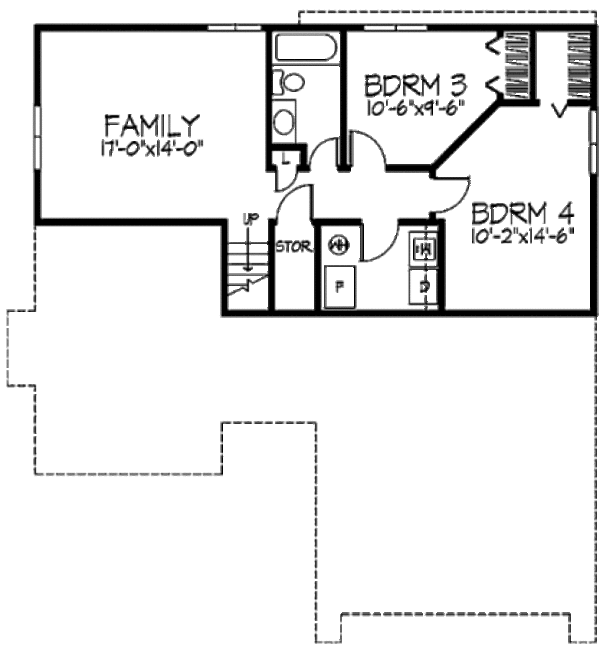 Home Plan - Bungalow Floor Plan - Lower Floor Plan #320-338