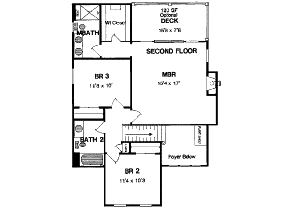 Colonial Floor Plan - Upper Floor Plan #316-121
