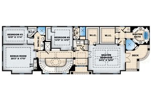 Floor Plan - Upper Floor for Colonial House Plan #27-447 - 4 bed, 3.5 bath