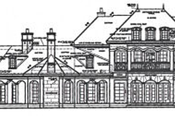 Exterior - Rear Elevation for European House Plan #411-396 - 4 bed, 4.5 bath