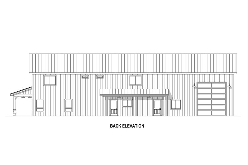 Dream House Plan - Exterior - Rear Elevation 2 for Barndominium House Plan #1084-9 - 3 bed, 3.5 bath