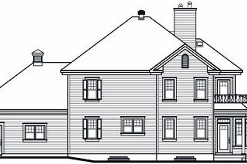 House Blueprint - Exterior - Rear Elevation for Traditional House Plan #23-872 - 3 bed, 2.5 bath