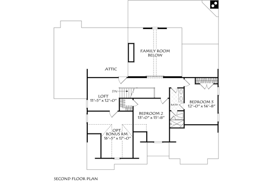 Floor Plan - Upper Floor for Traditional House Plan #927-1044 - 4 bed, 3 bath
