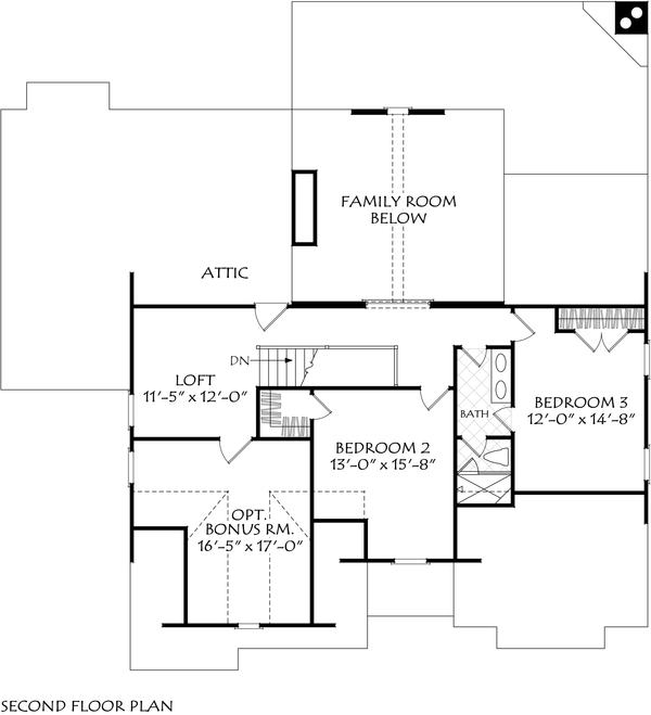 Traditional Floor Plan - Upper Floor Plan #927-1044