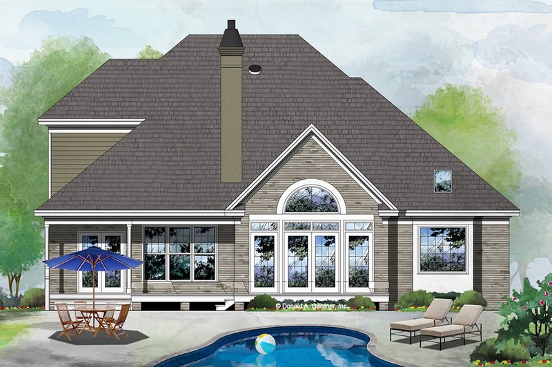 Home Plan - Exterior - Rear Elevation for Colonial House Plan #929-158 - 3 bed, 2.5 bath