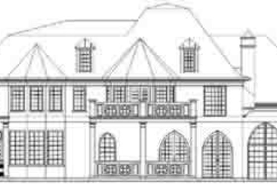 Exterior - Rear Elevation for European House Plan #119-220 - 4 bed, 3 bath