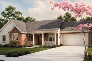 Ranch Exterior - Front Elevation Plan #30-131