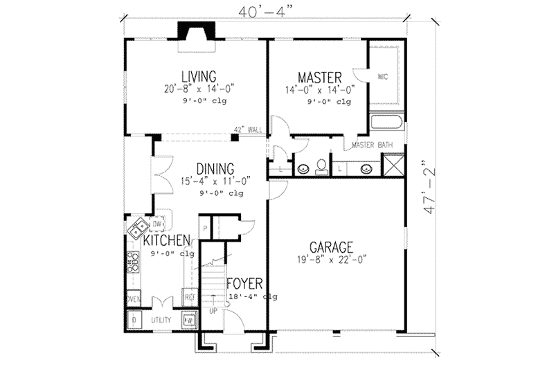 Dream House Plan - Floor Plan - Main Floor for European House Plan #410-374 - 4 bed, 2 bath