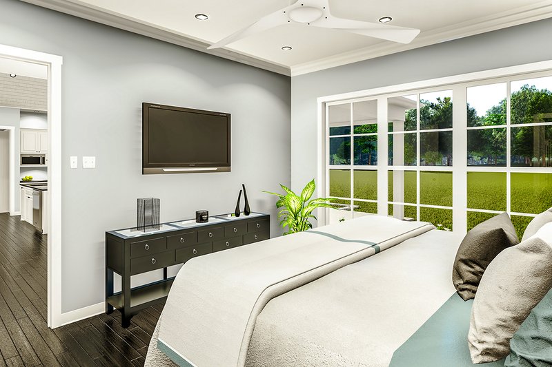 House Blueprint - Interior - Master Bedroom 1 for Cottage House Plan #406-9657 - 3 bed, 2 bath
