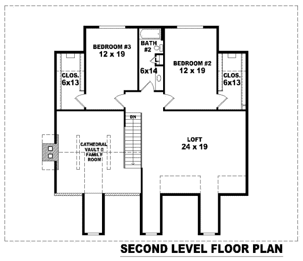 Southern Floor Plan - Upper Floor Plan #81-771