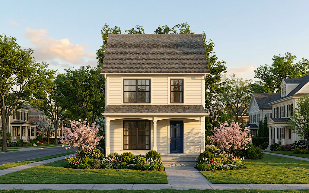 Exterior - Front Elevation 2 for Colonial House Plan #30-226 - 2 bed, 2.5 bath
