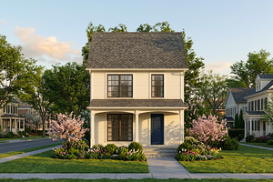 Exterior - Front Elevation for Colonial House Plan #30-226 - 2 bed, 2.5 bath