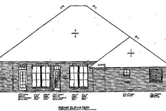 Exterior - Rear Elevation for Traditional House Plan #310-311 - 3 bed, 2.5 bath