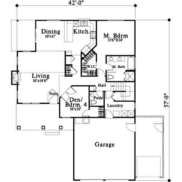 Traditional Floor Plan - Main Floor Plan #78-182
