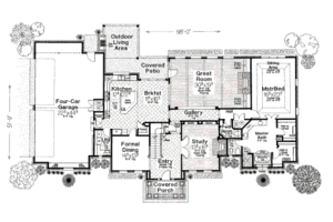 European Style House Plan - 4 Beds 3.5 Baths 4462 Sq/Ft Plan #310-642 ...