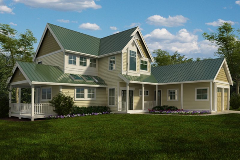 House Blueprint - Farmhouse Exterior - Front Elevation Plan #118-121