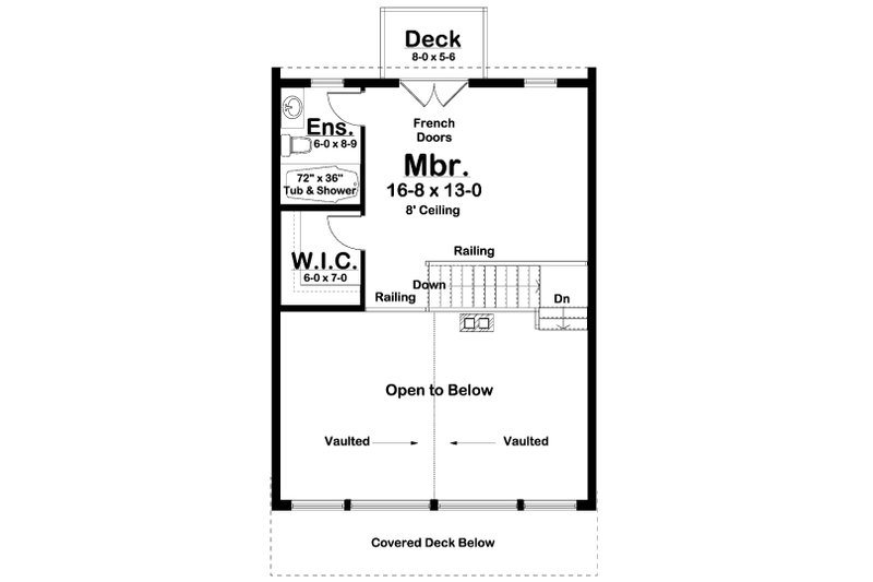 Home Plan - Floor Plan - Upper Floor for Contemporary House Plan #126-292 - 2 bed, 2 bath