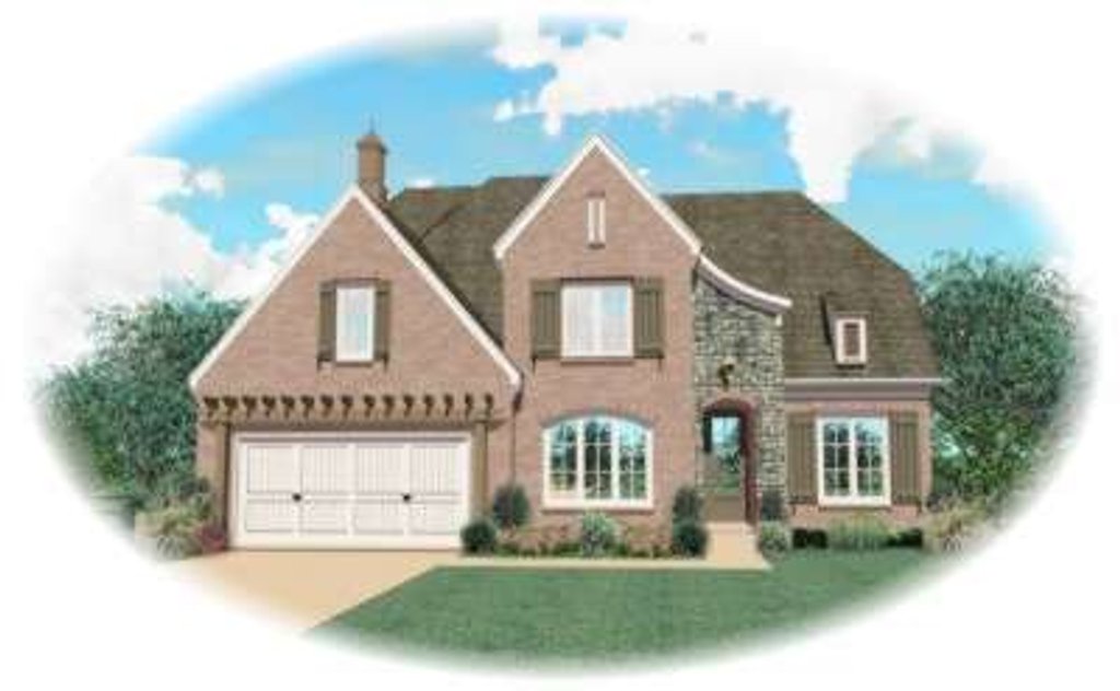 Exterior - Front Elevation 2 for European House Plan #81-1115 - 4 bed, 3 bath