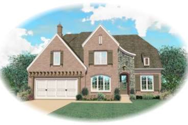 Exterior - Front Elevation 2 for European House Plan #81-1115 - 4 bed, 3 bath